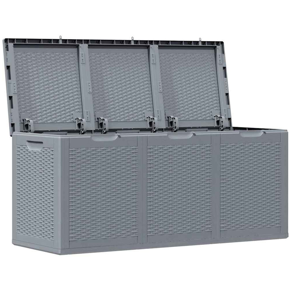vidaXL 270L Grey Polypropylene Garden Storage Box Image 2