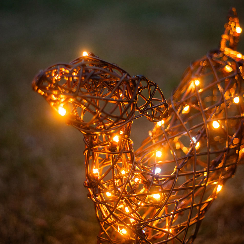 The Christmas Centre 250 LED Brown Wicker Light-Up Mother and Baby Reindeer Set 3.2ft Image 4