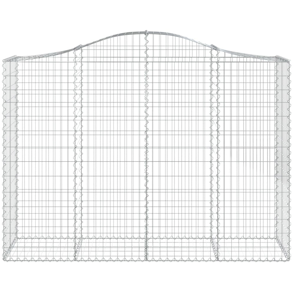 vidaXL Silver Galvanised Iron Arched Gabion Basket 200 x 50 x 140/160cm 5 Pack Image 4