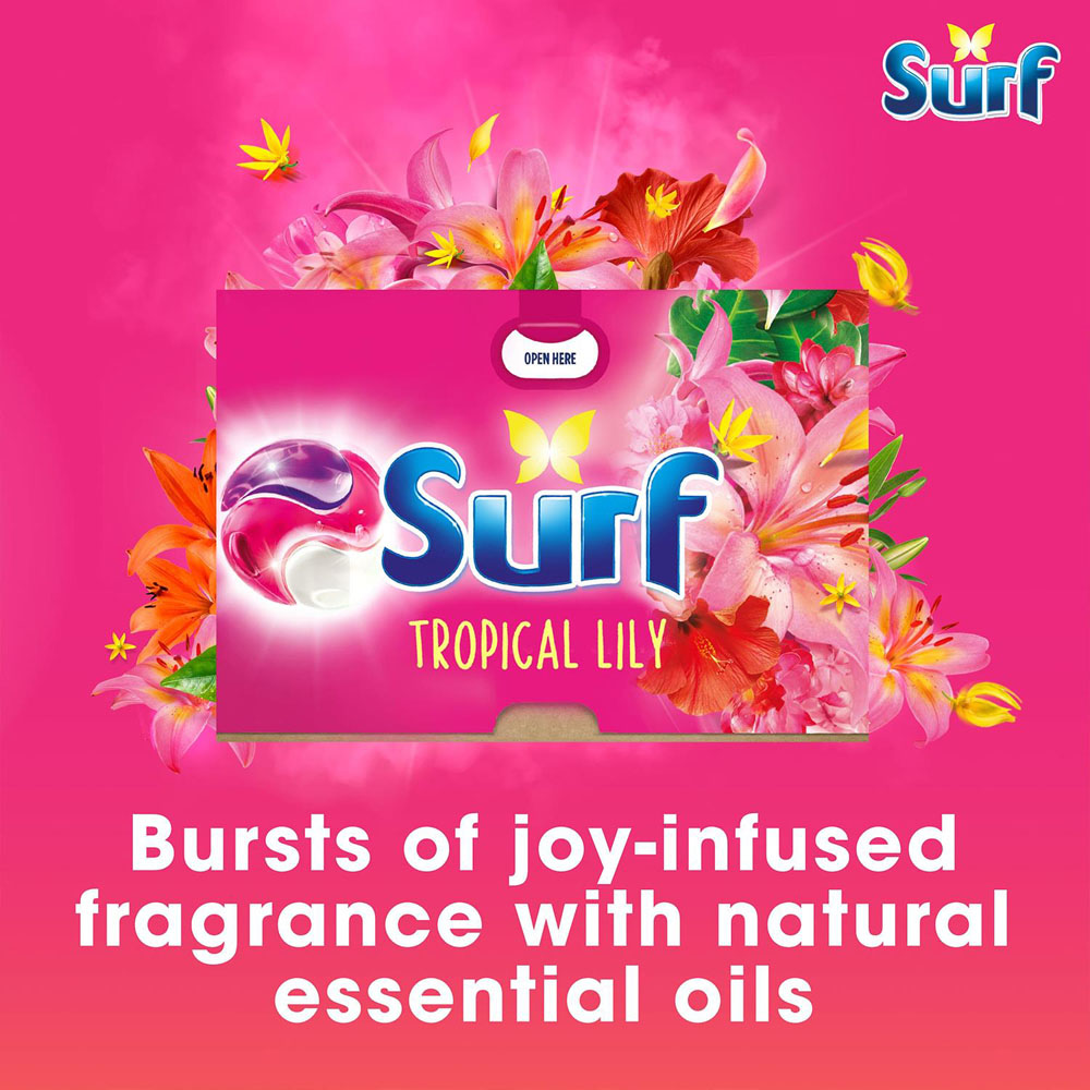 Surf 3 in 1 Tropical Lily Washing Capsules 36 Washes 8 Pack Image 5