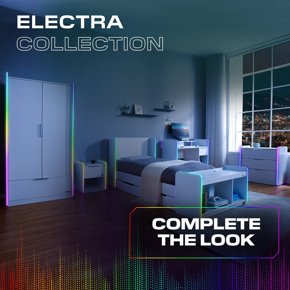 X Rocker Electra 2 Shelf White TV Media Unit with App Controlled LED Lights Image 7