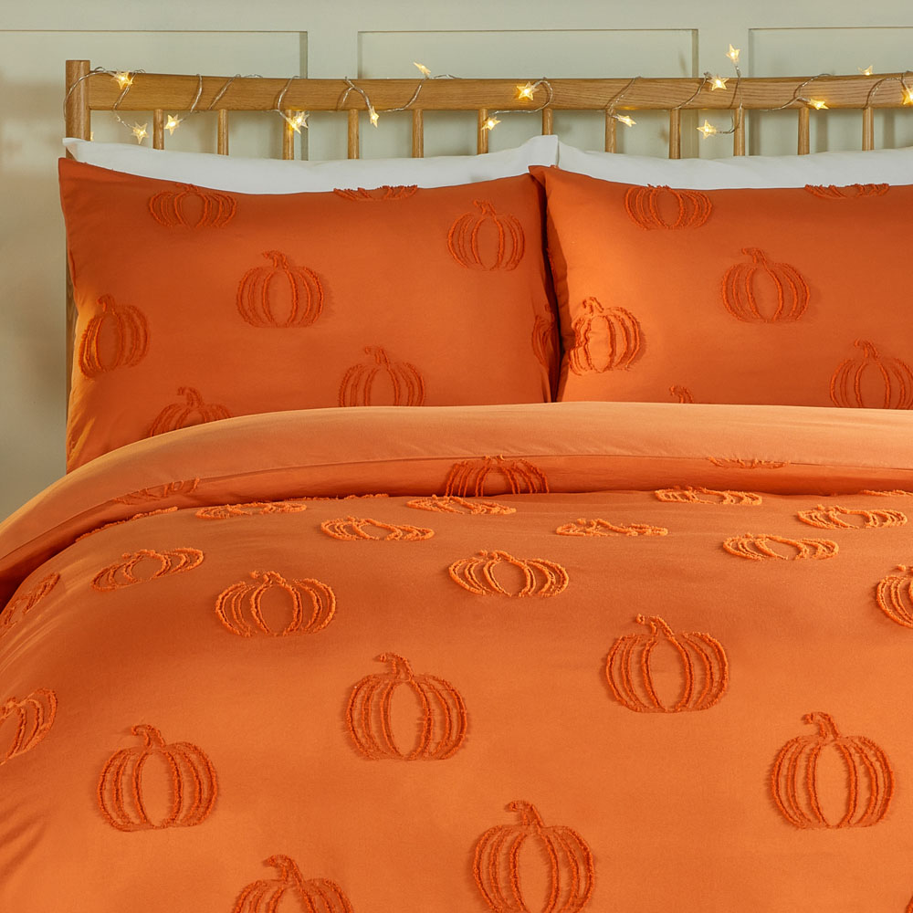 Duvet Day Super King Size Pumpkin Fields Soft Touch Tufted Duvet Set Image 3