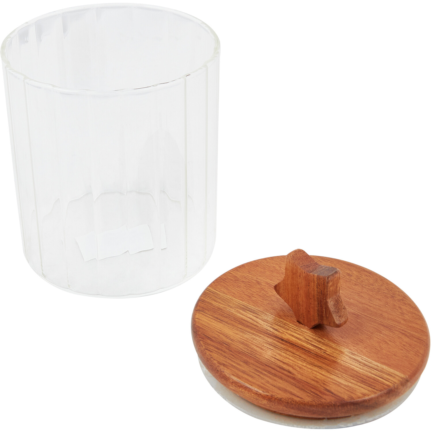 Ribbed Glass Jar with Star Lid - 400ml Image 2