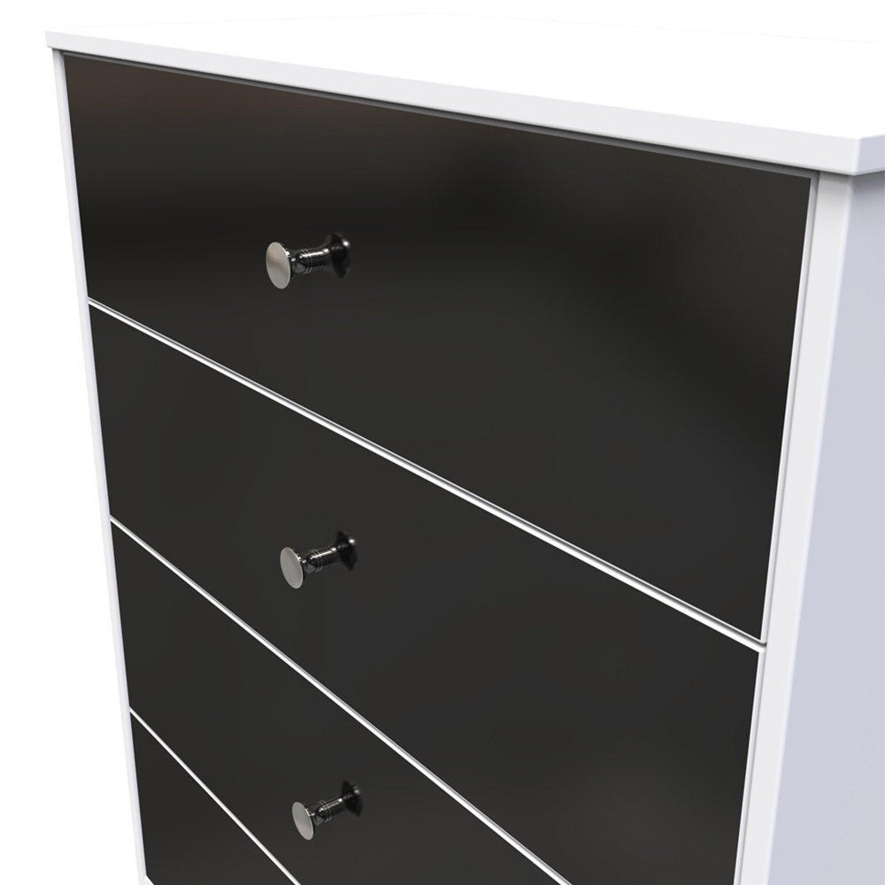 Crowndale Worcester 4 Drawer Matt Black and White Chest of Drawers Ready Assembled Image 4