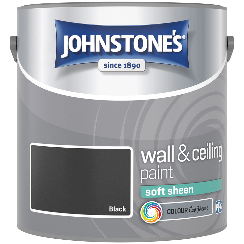 Johnstone's Walls & Ceilings Black Soft Sheen Emulsion Paint 2.5L Image 2