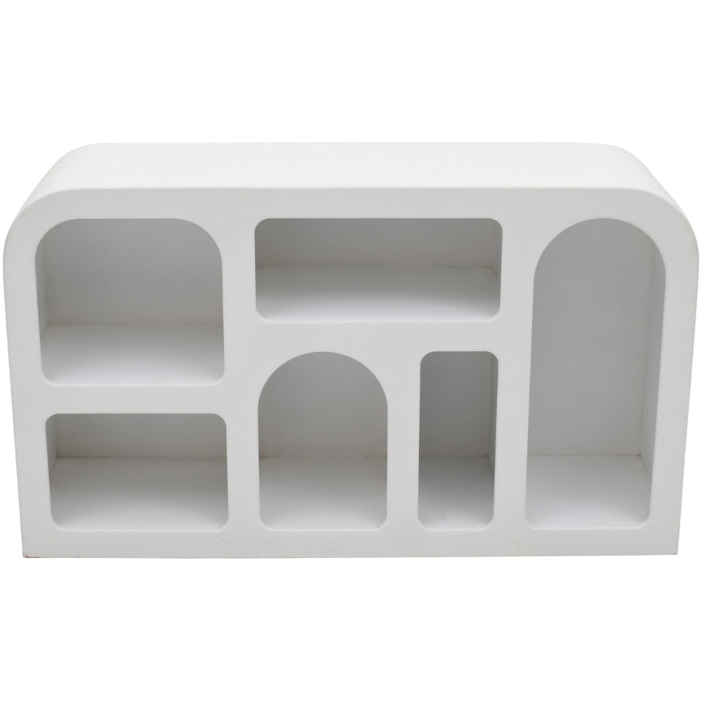 IH Design Udaipur 5 Shelf White Wood Medium Display Cabinet Image 3