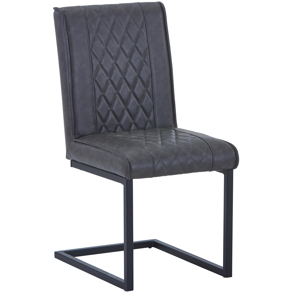 Portland Lennox Dark Grey Cantilever Dining Chair Image 2