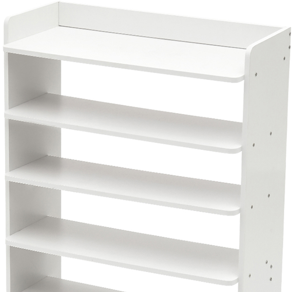 H&O Direct 6 Shelf White Shoe Rack Image 2