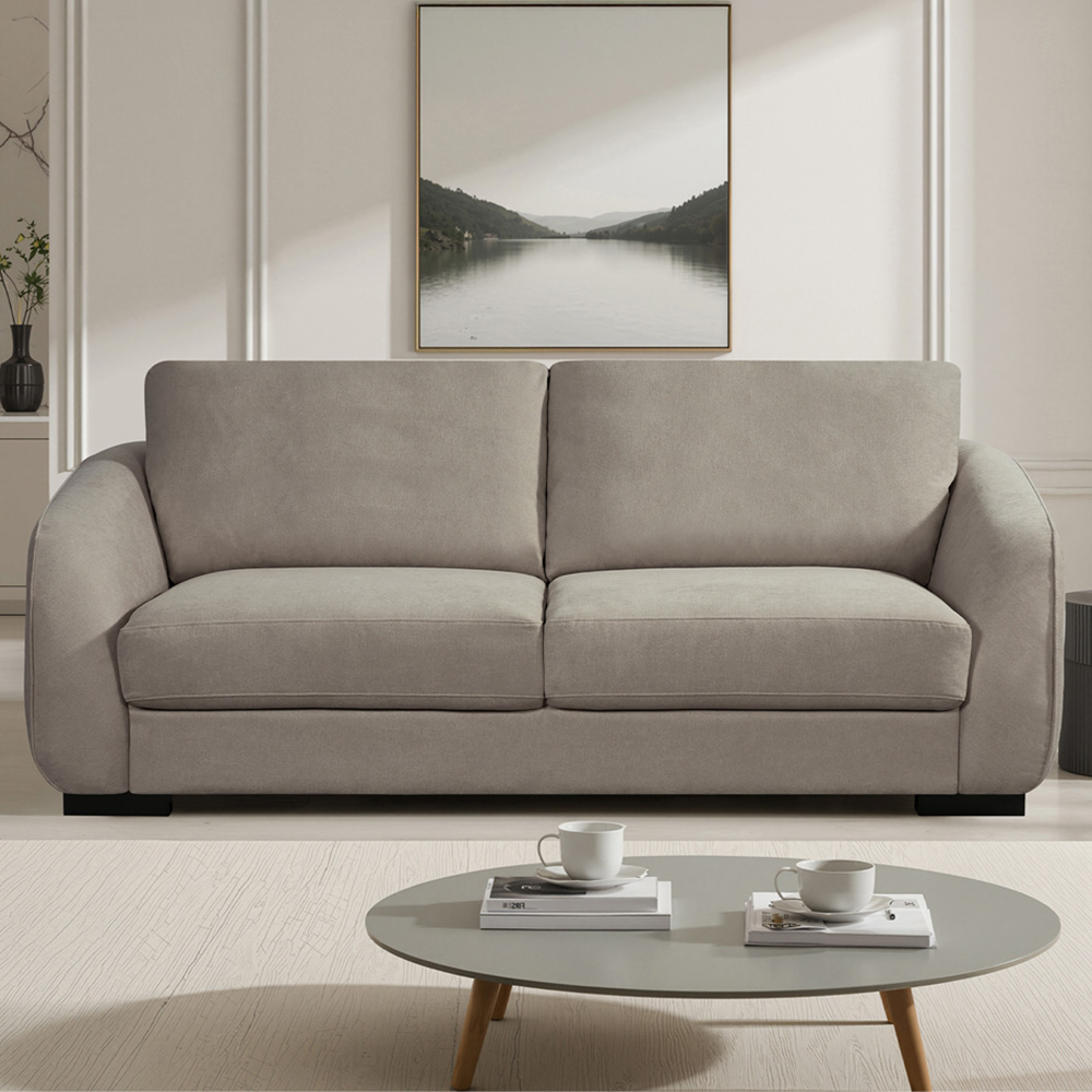 Artemis Home Fairview 3 Seater Brown Fabric Sofa Image 1