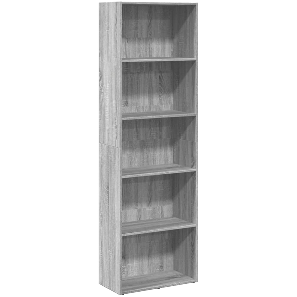 vidaXL 5 Shelf Grey Sonoma Bookcase Image 2