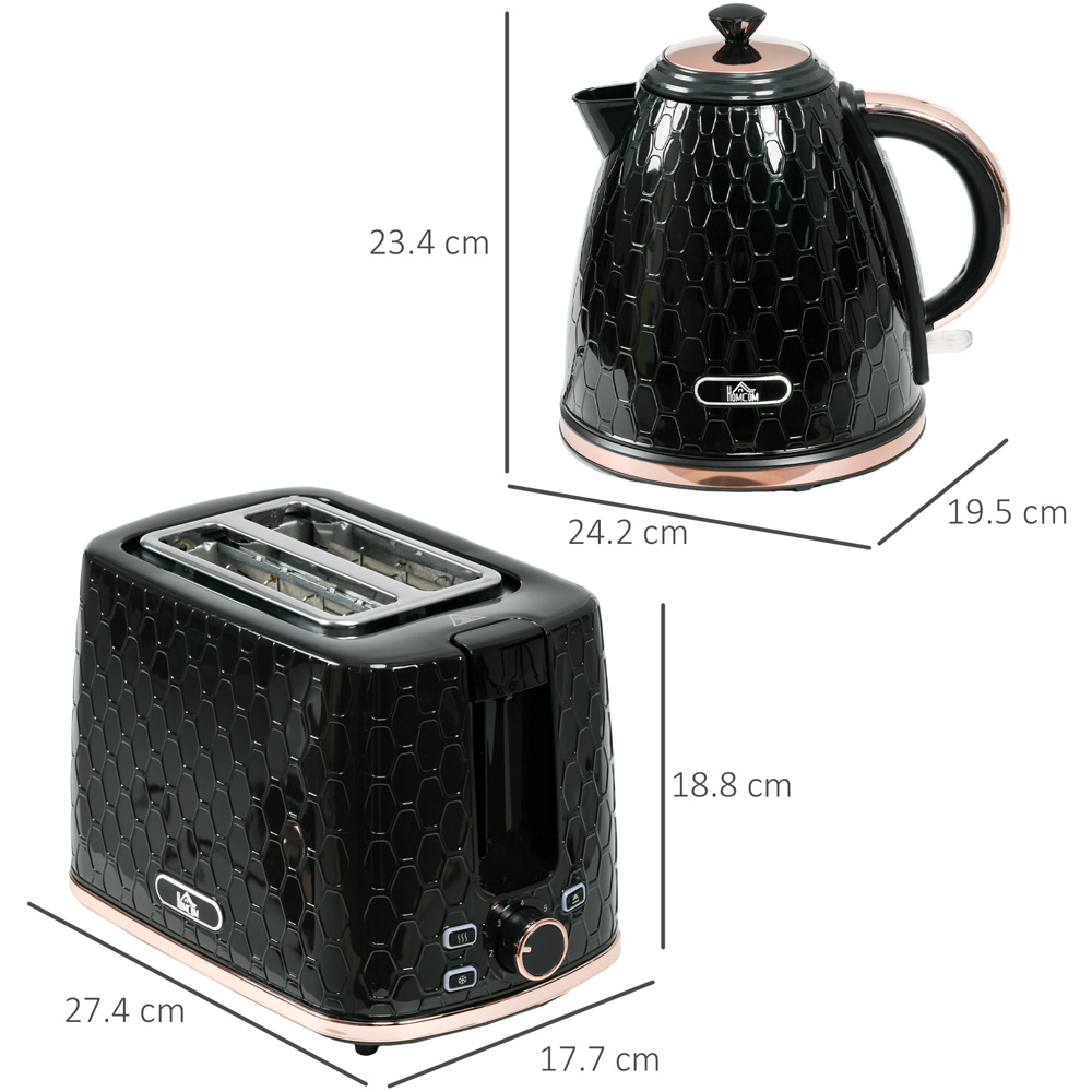 HOMCOM 1.7L Fast Boil Kettle and 2 Slice Toaster Set Image 7