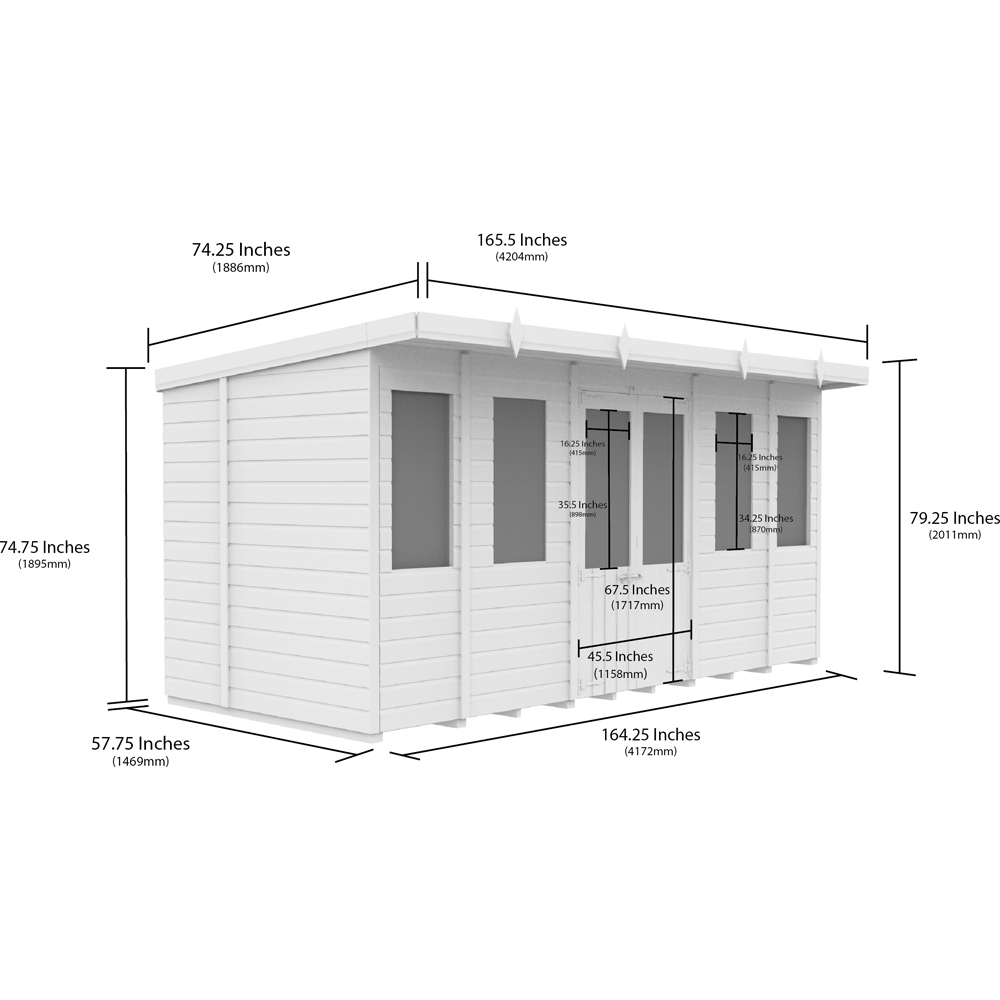 DIY Sheds 14 x 5ft Tongue and Groove Timber Pent Summerhouse Image 8