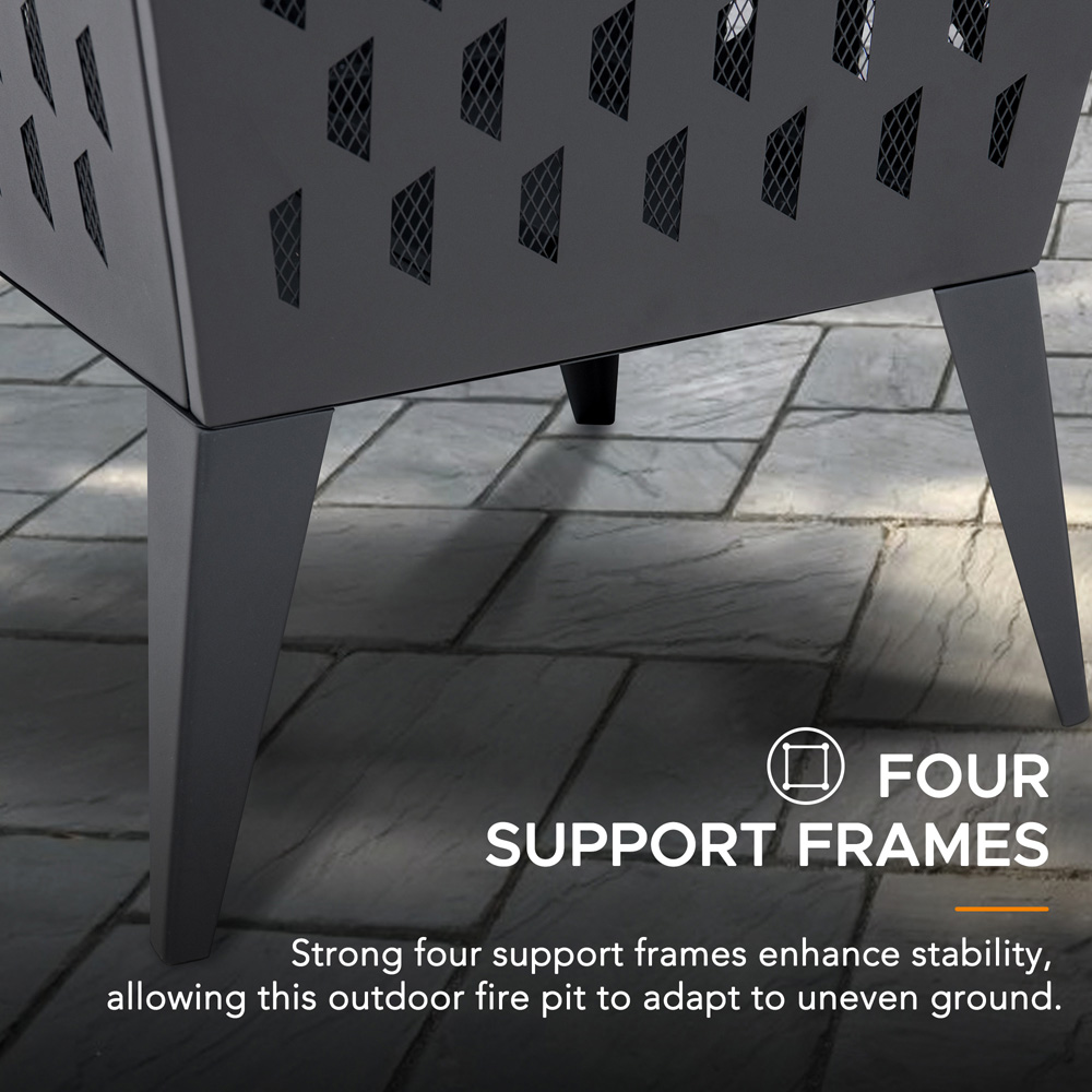 Sunjoy Hartefeld Black Fire Pit with Fire Poker Image 7