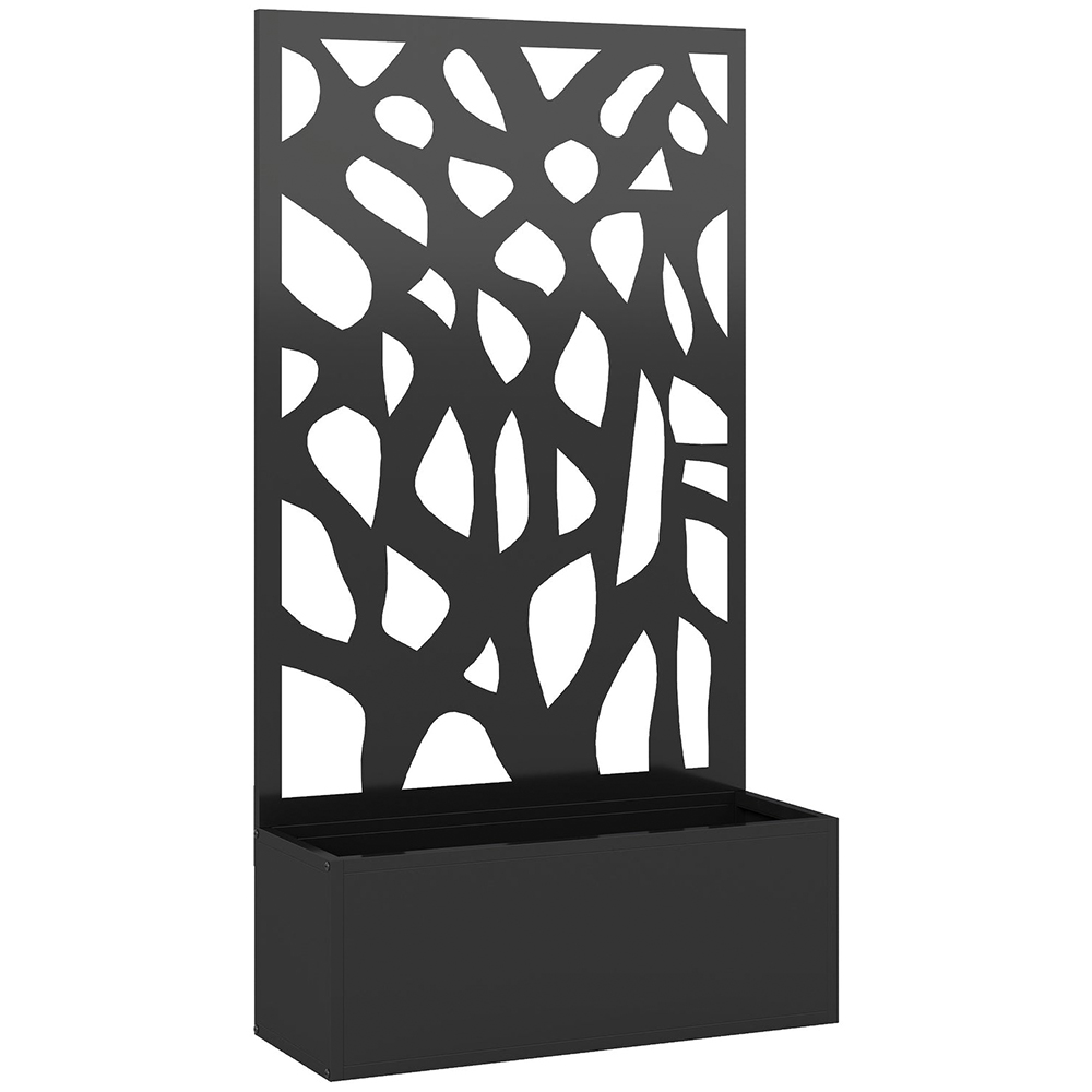 Outsunny Metal Raised Garden Bed with Trellis 116 x 61 x 23cm Image 1