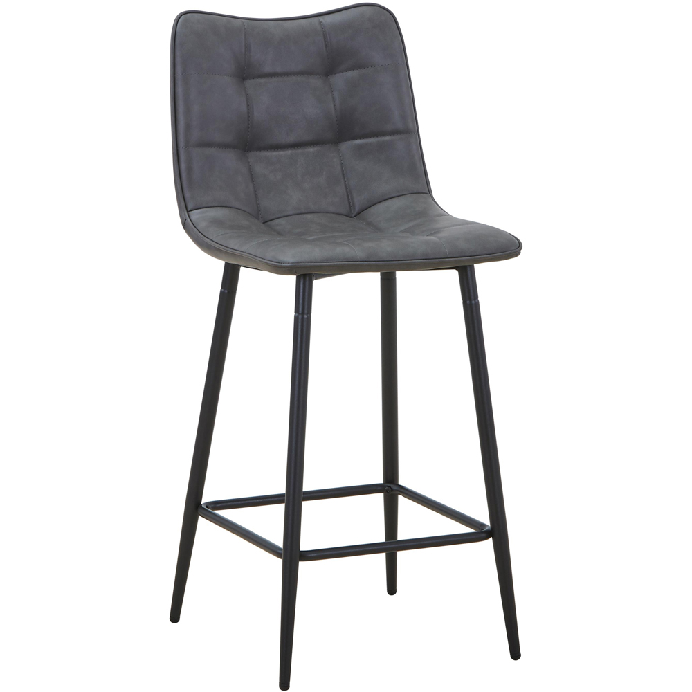 Portland Kensington Grey Faux Leather Bar Stool Image 3