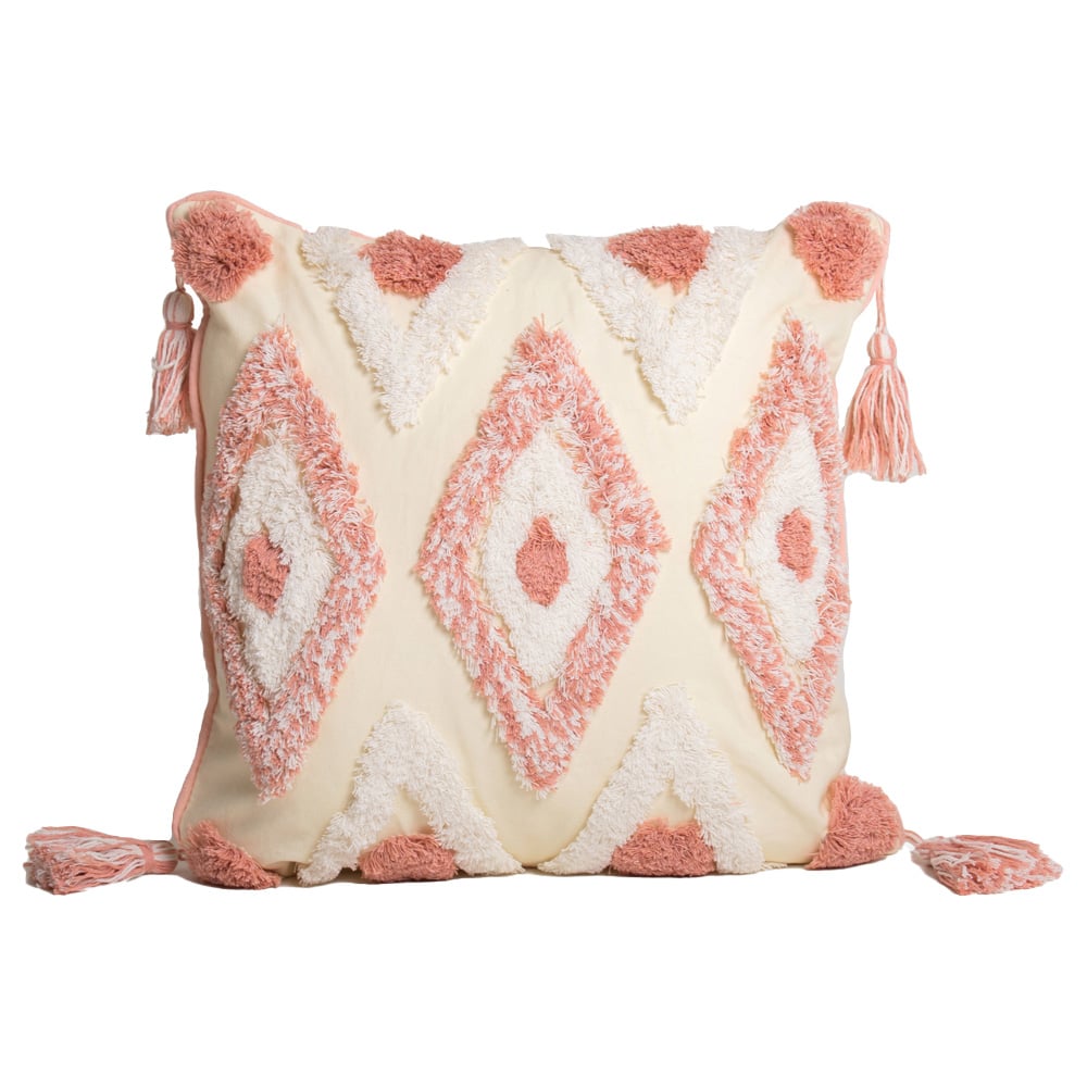 Intimate Oslo Tufted Pink Filled Cushion 43 x 43cm 2 Pack Image 1