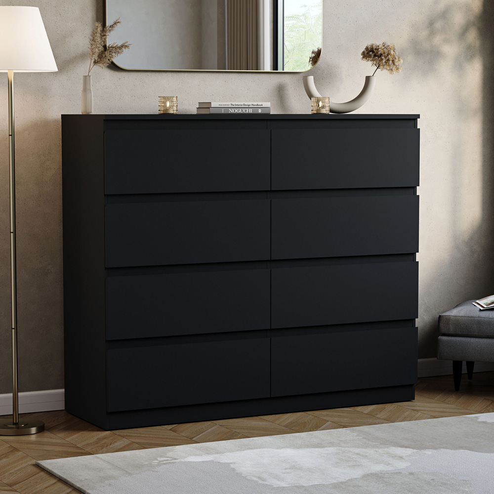 VIDA DESIGNS Denver 8 Drawer Black Chest of Drawers Image 5