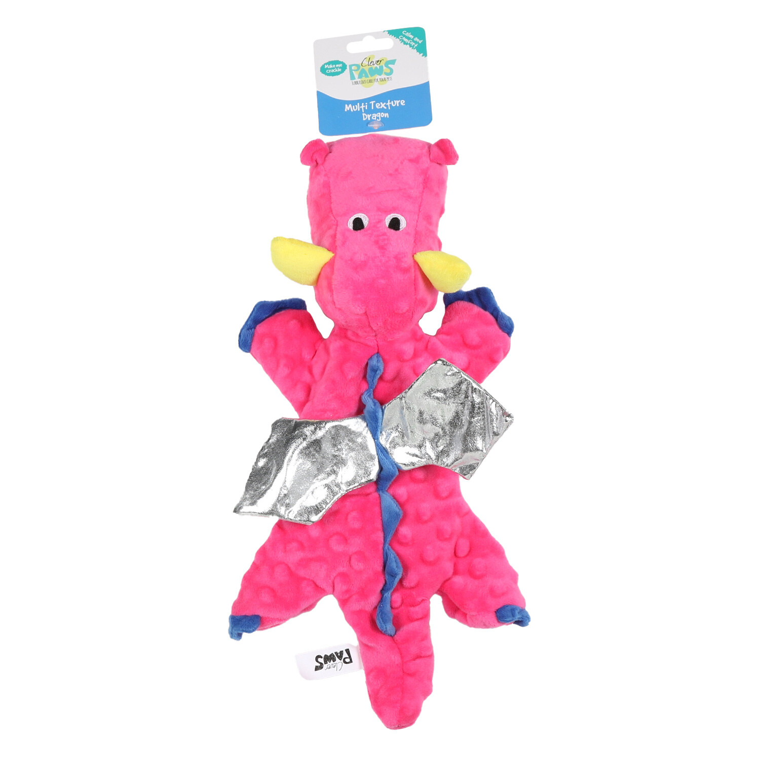 Single Clever Paws Multi Textured Dragon Dog Toy in Assorted styles Image 3