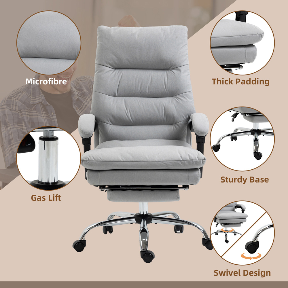 Portland Grey Microfibre Massage Chair Image 5