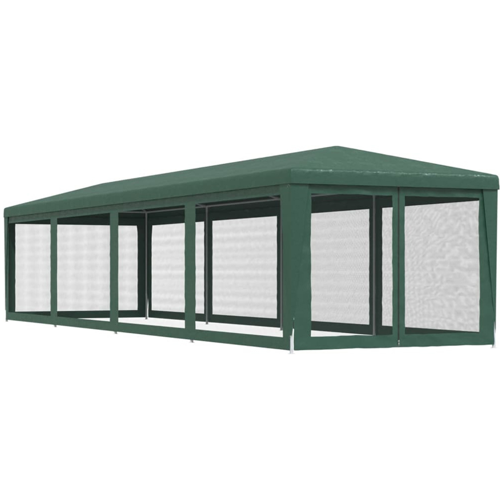 vidaXL 3 x 12m Green Party Tent with 10 Mesh Sidewalls Image 5
