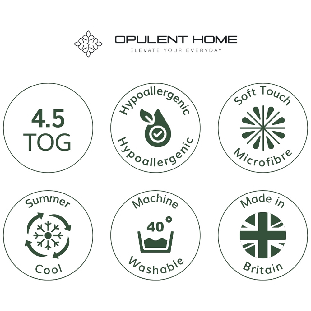 Opulent Home Single White Hollowfibre Anti-Allergy Summer Duvet 4.5 Tog Image 6