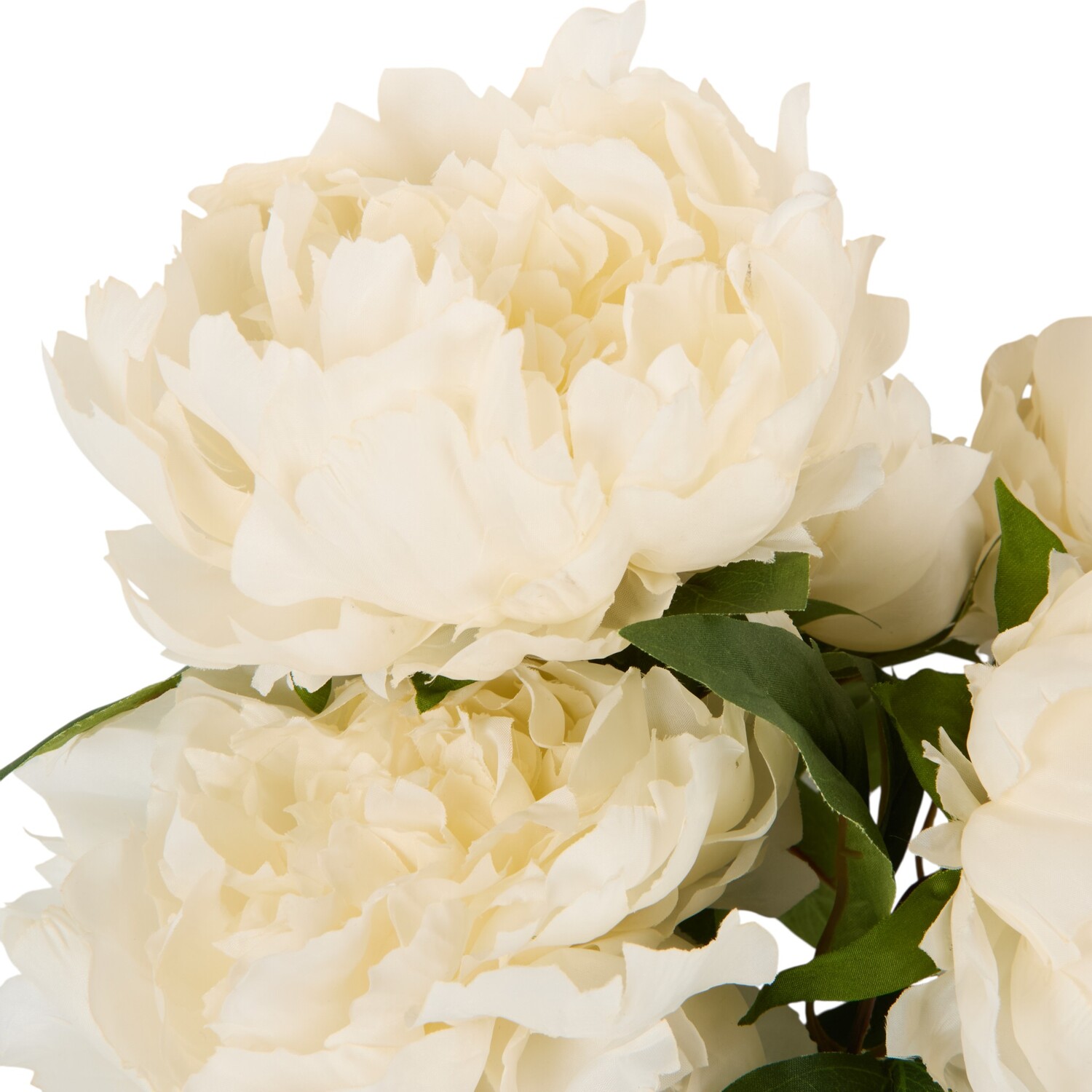 Artificial Peony Bunch Bouquet Ivory Image 3