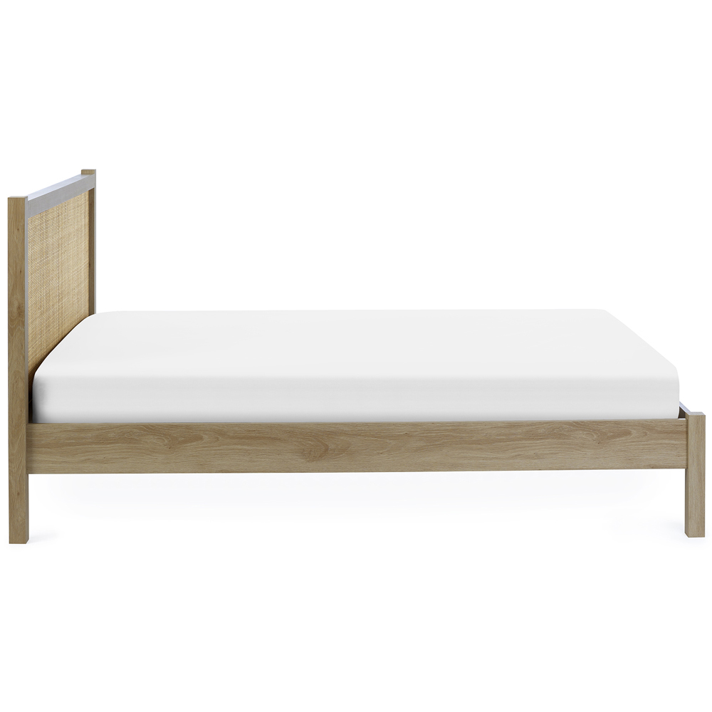 Julian Bowen Padstow Rattan King Size Oak Bed Frame Image 4