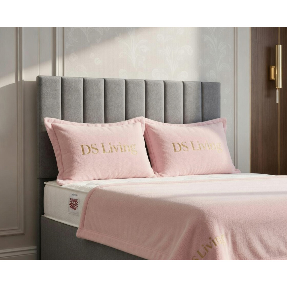 DS Living Aria King Size Silver Plush Ottoman Bed Image 3
