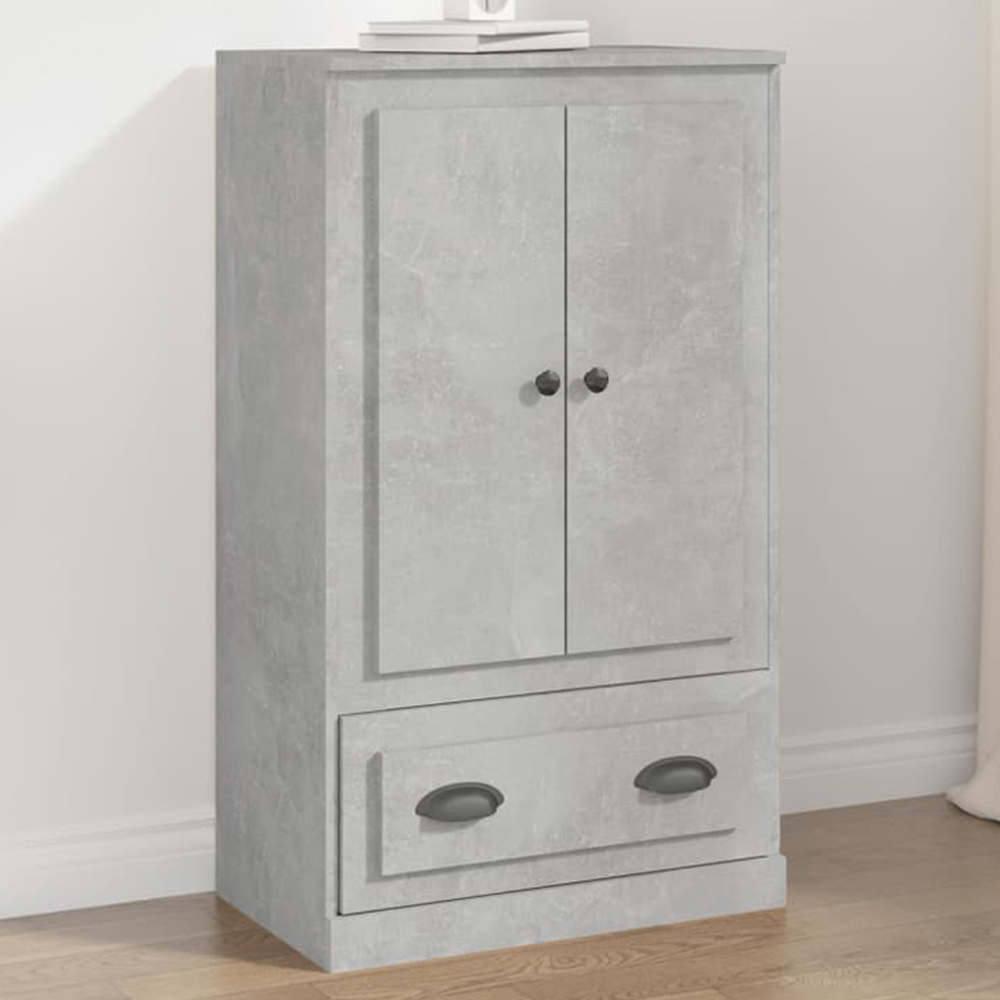 vidaXL 2 Door Single Drawer Concrete Grey Highboard Image 1