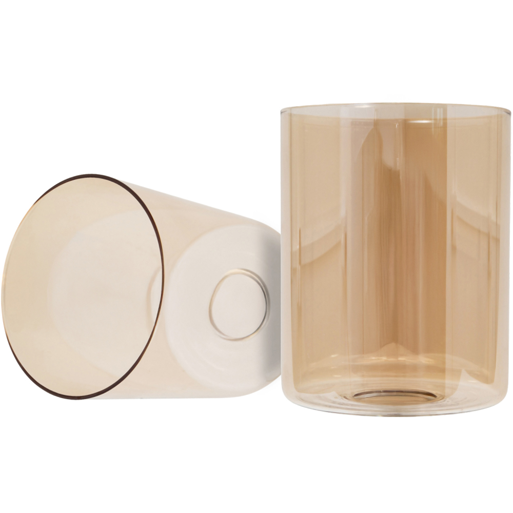 Happy Homewares Amber Tinted Glass Rectangular Shade 2 Pack Image 3