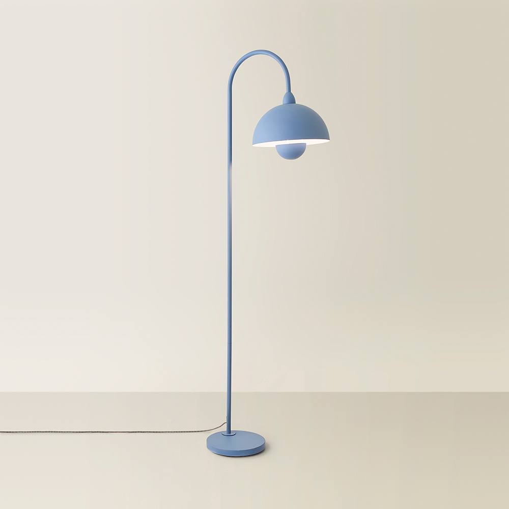 ValueLights Tilly Pastel Sky Blue Arched Dome Shade Metal LED Floor Lamp Image 5