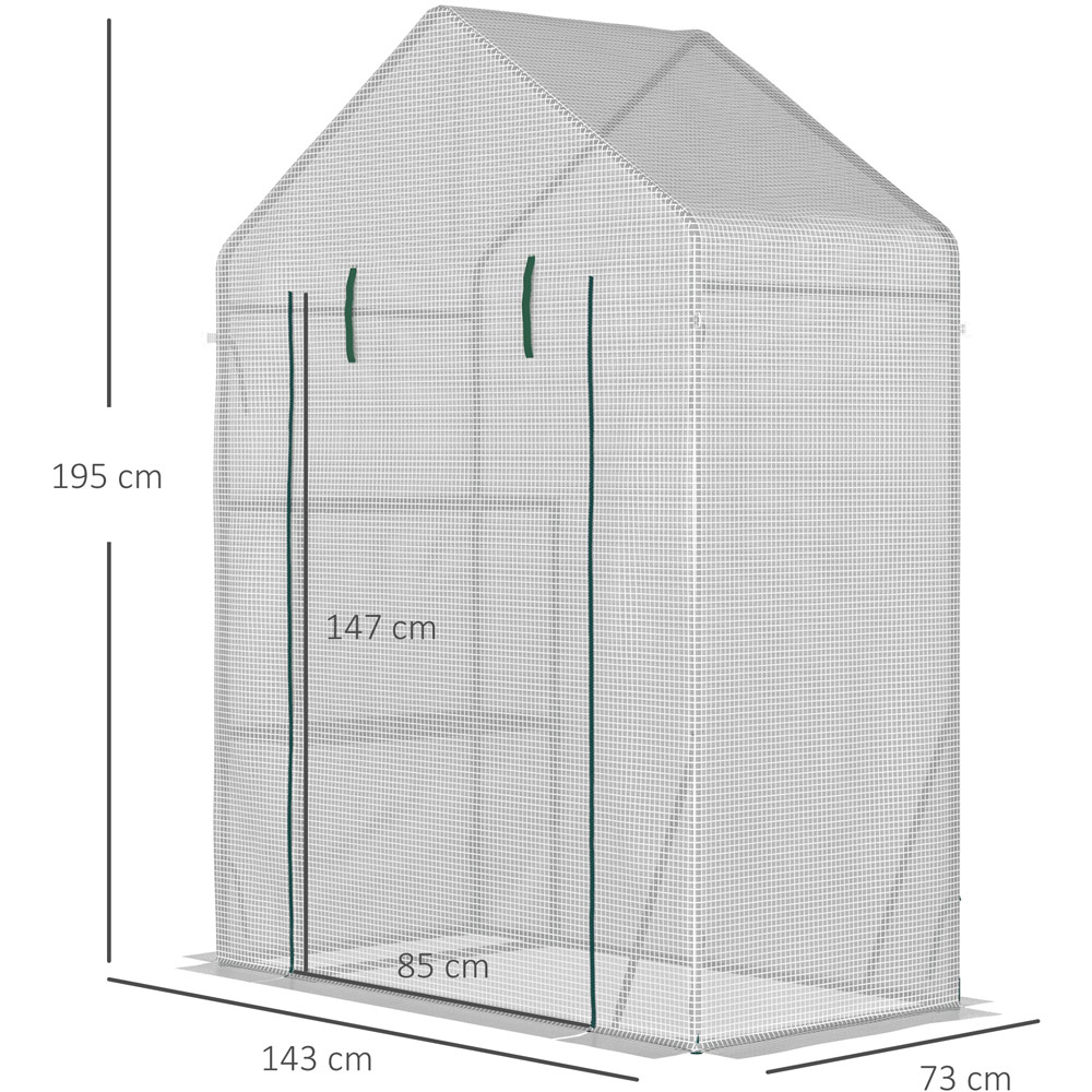 Outsunny White Plastic 4.7 x 2.4ft Mini Greenhouse Image 7