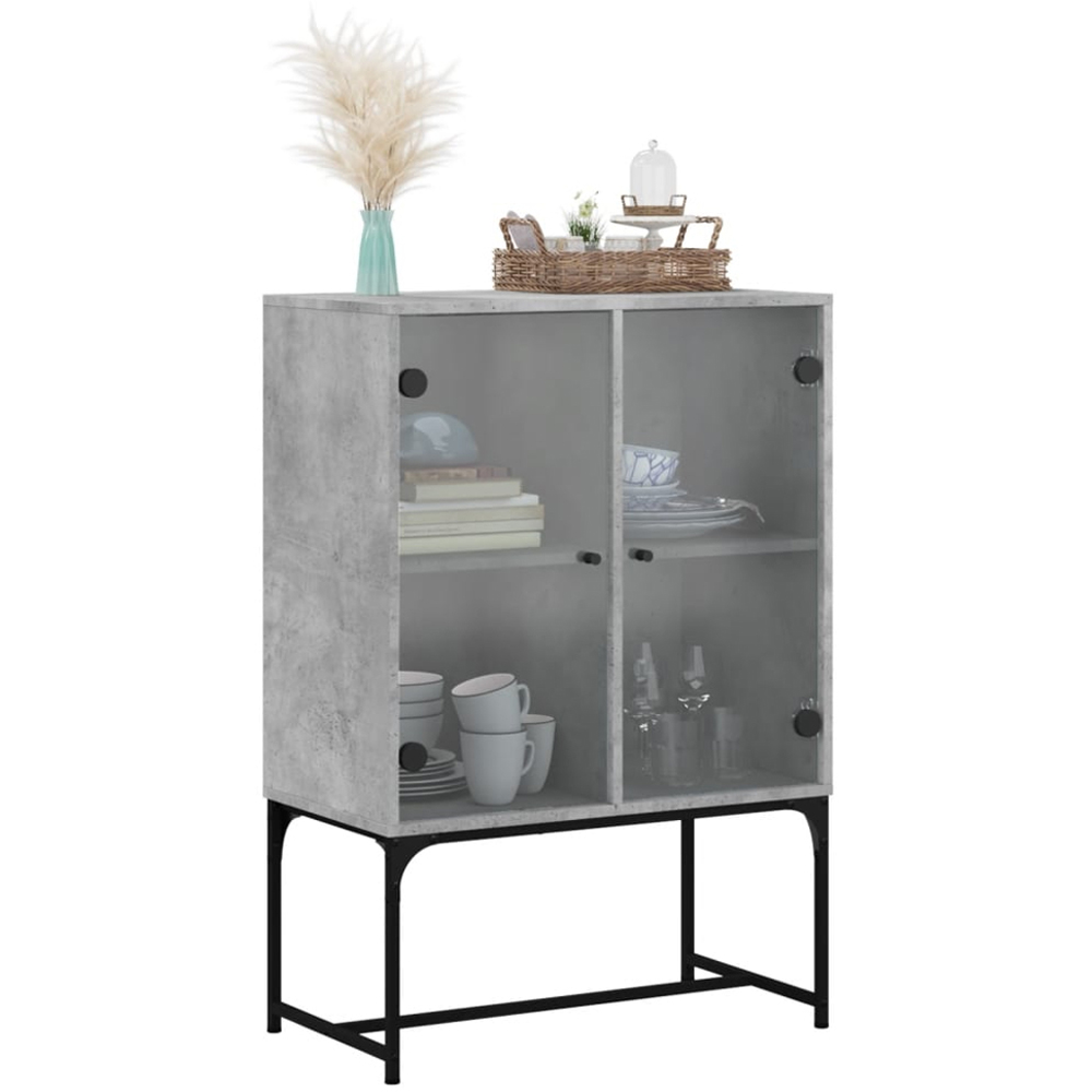 vidaXL 2 Door Concrete Grey Side Cabinet Image 3