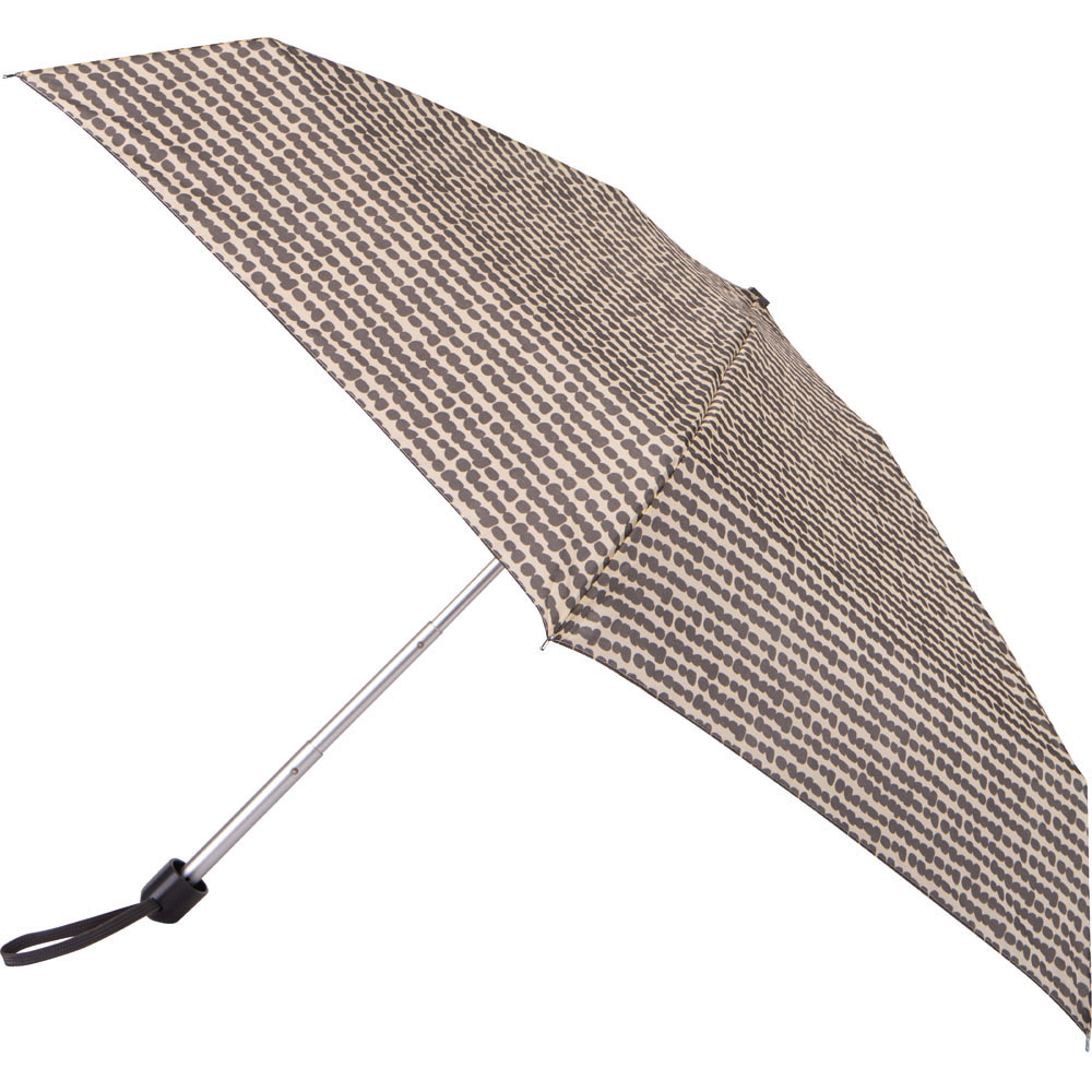 Wilko By Totes Charcoal Dash Print Compact Umbrella Image 1