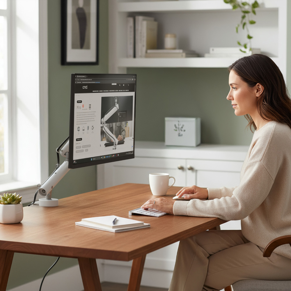 CMD Miro White Dynamic Monitor Arm Image 3