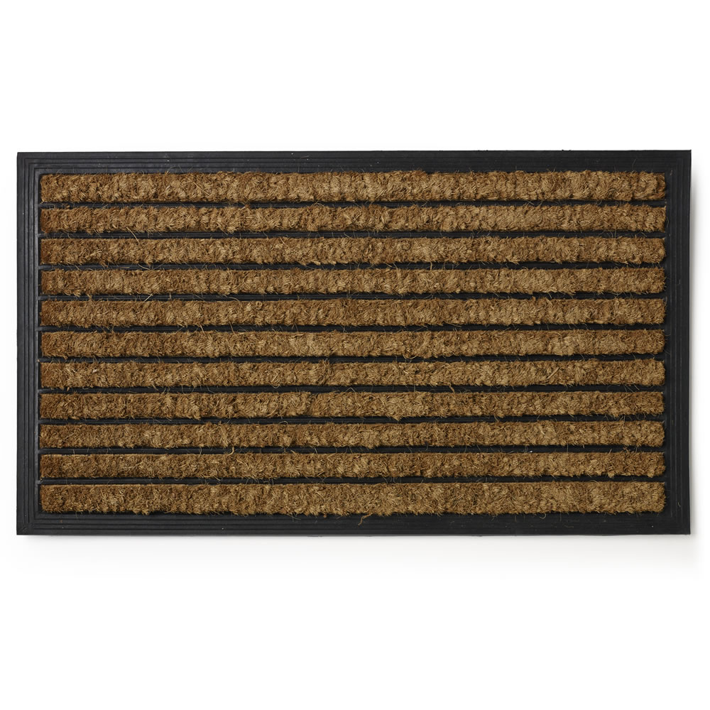 Wilko Coir Striped Rubber Doormat 40 x 70cm Image