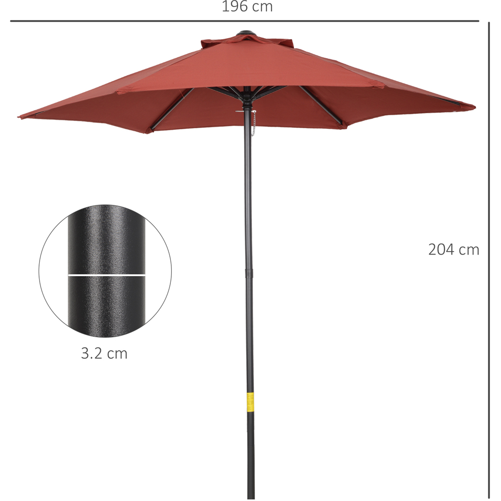 Outsunny Wine Red Push Open Parasol 2m Image 7