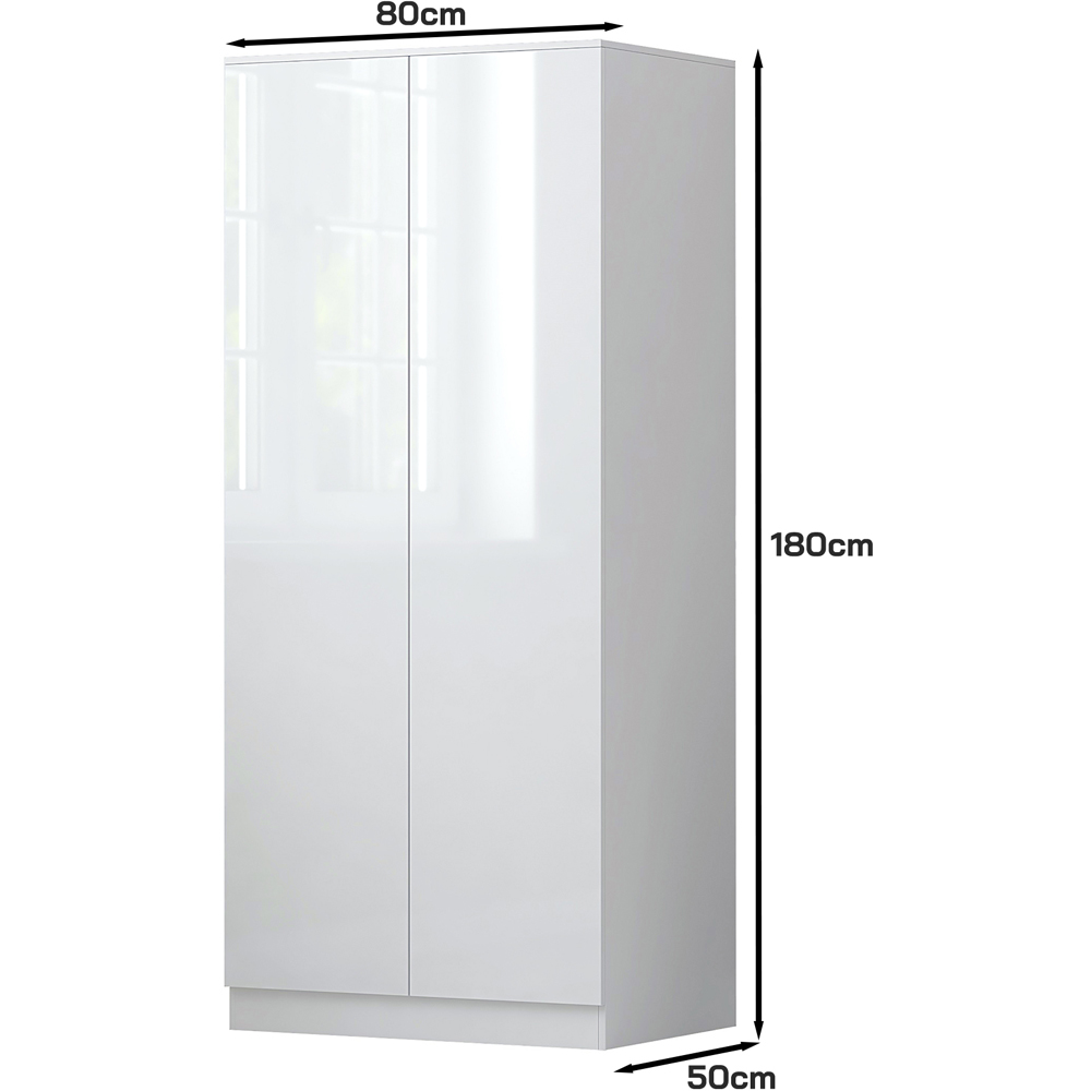 FWStyle Stora 2 Door White Gloss Wardrobe Image 5