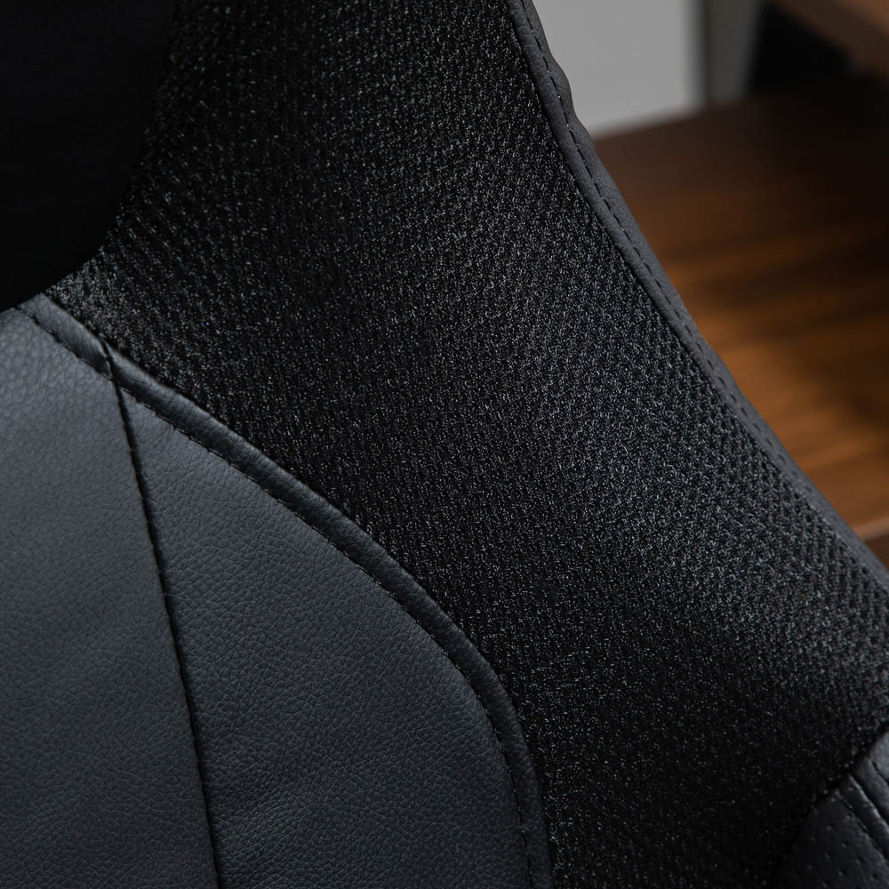 Portland Black Faux Leather Swivel Office Chair Image 6