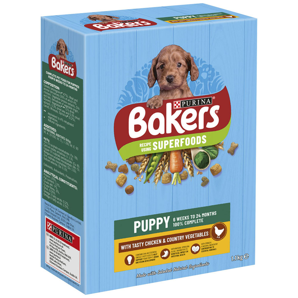 Bakers Puppy Dry Dog Food Chicken and Veg 1.1kg Image 2