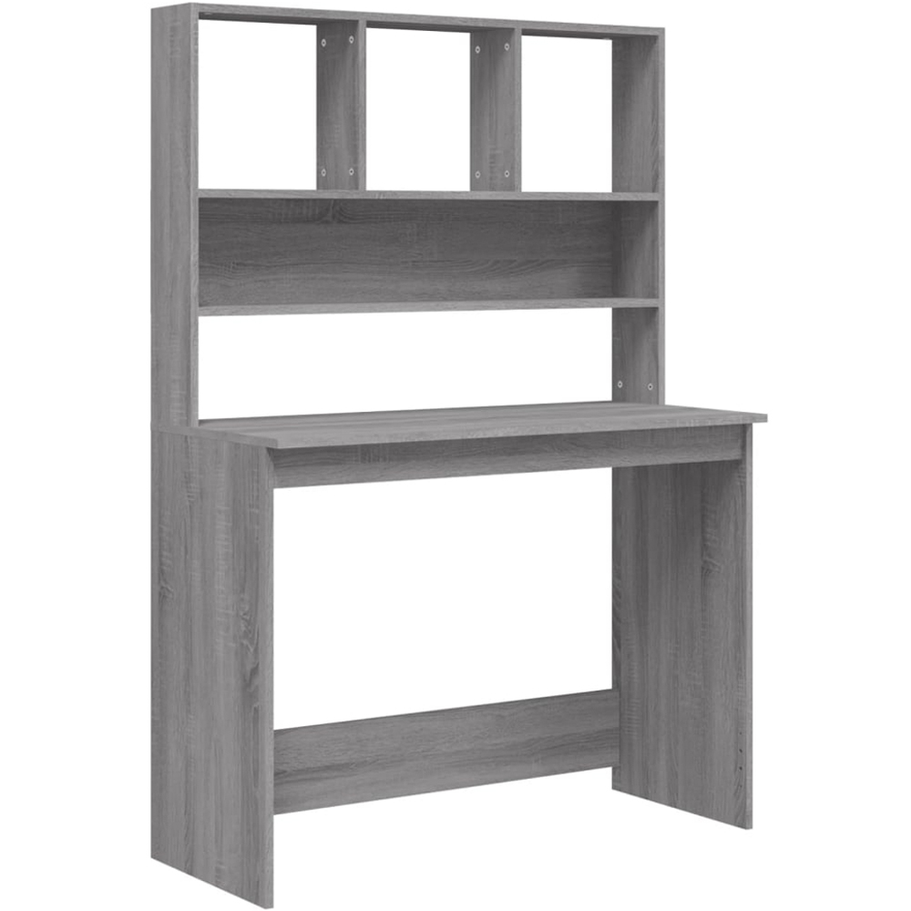 vidaXL 4 Shelf Computer Desk Grey Sonoma Image 2