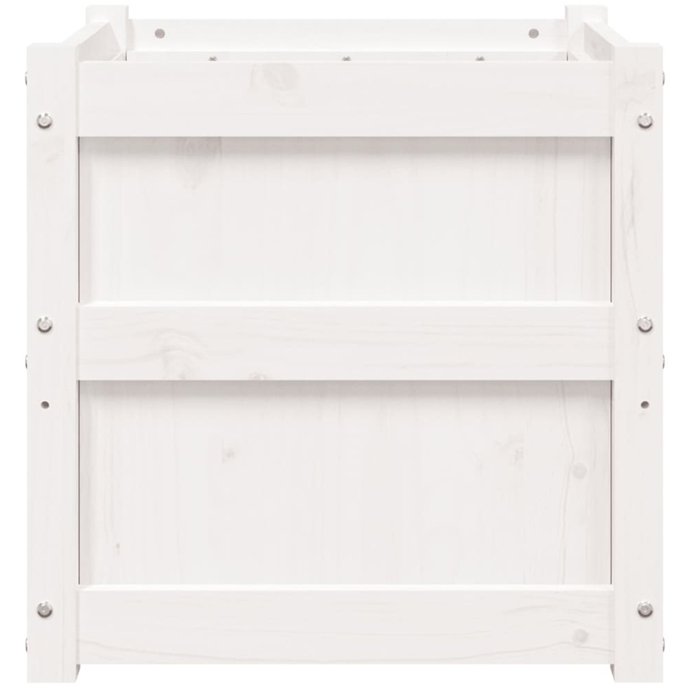 vidaXL White Solid Pine Wood Garden Planter 50 x 50 x 50cm Image 5