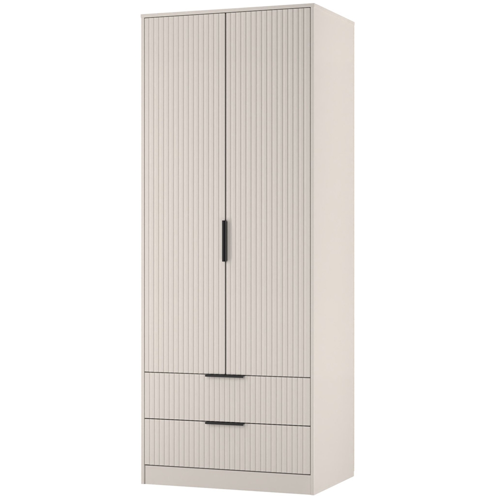 Crowndale Fluted 2 Door 2 Drawer Kashmir Matt Tall Wardrobe Ready Assembled Image 4