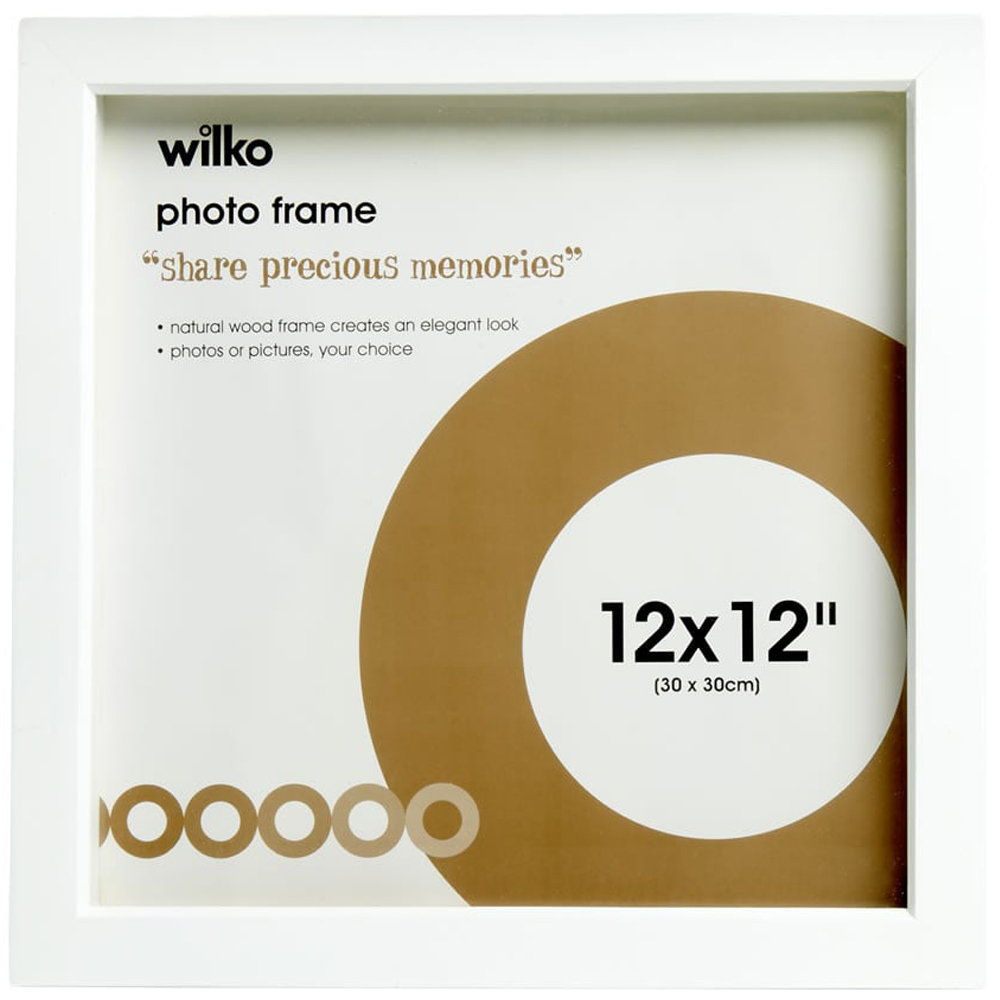 Wilko White Box Photo Frame 12 x 12 Inch Image 1