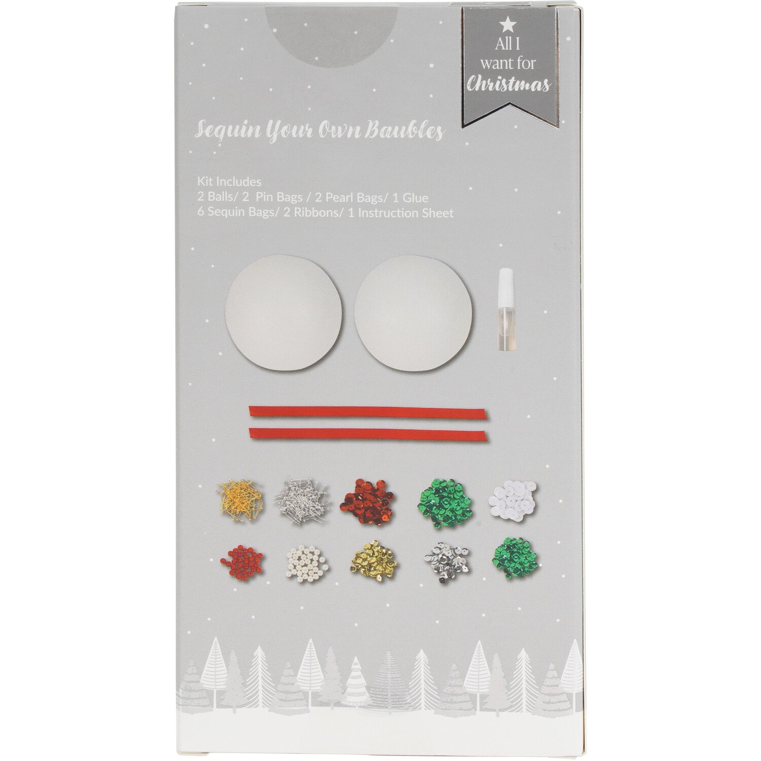 Sequin Your Own Baubles Kit White Image 2