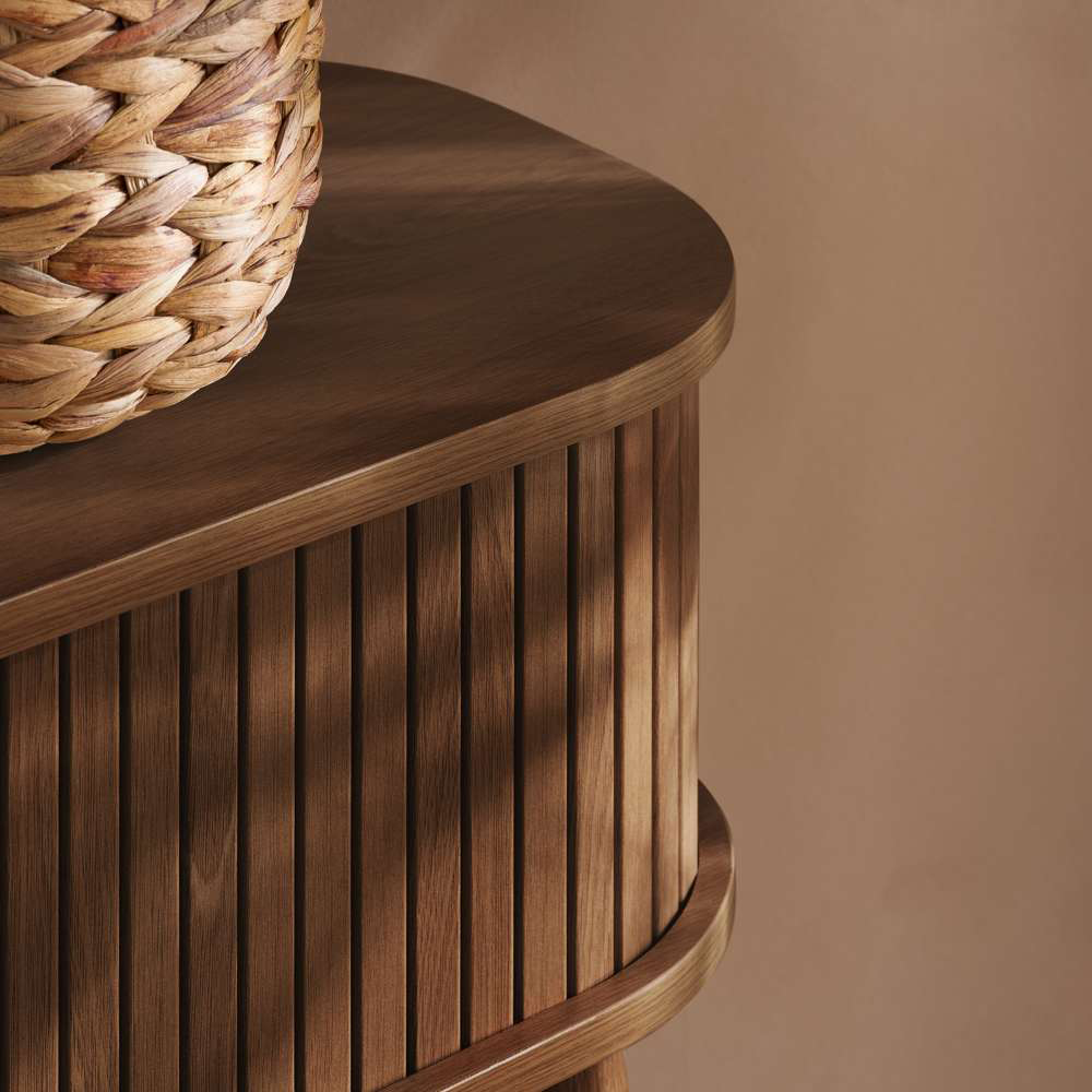 Birlea Axel 2 Door Walnut Fluted Console Table Image 6