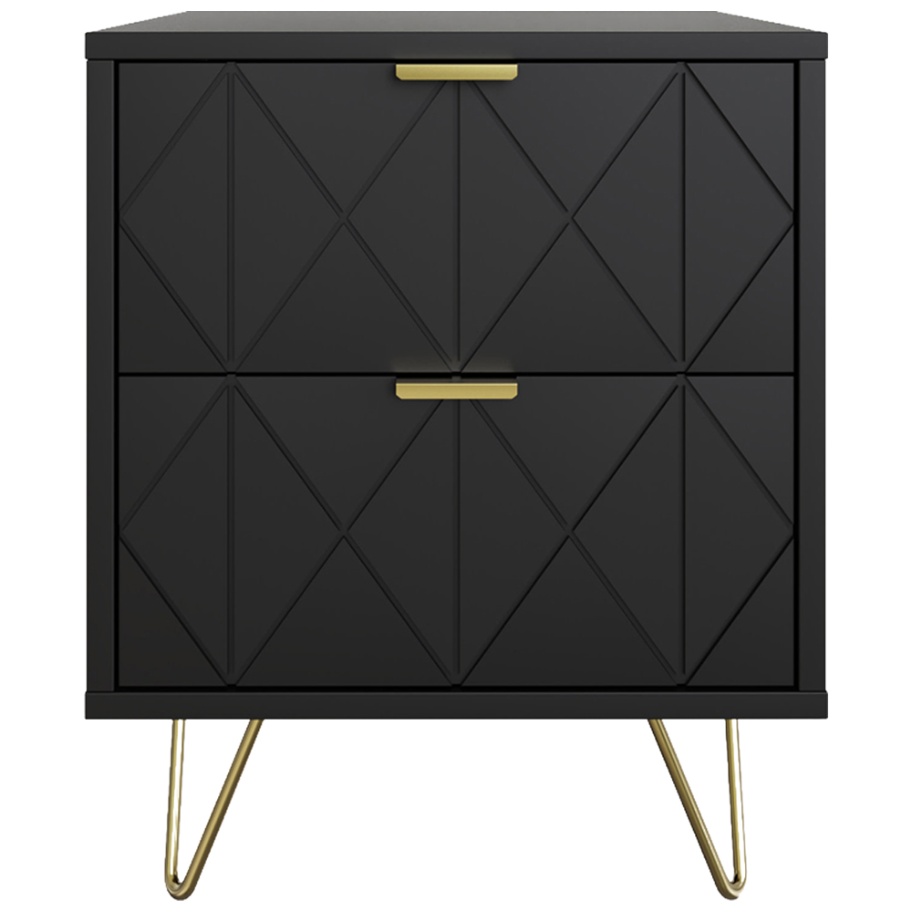 GFW Alora 2 Drawer Black Bedside Table Set of 2 Image 5