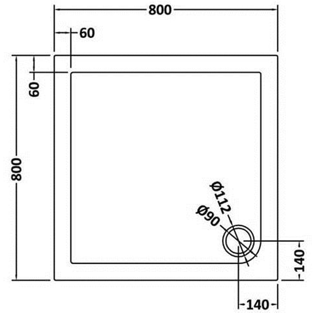 nuie Slate Grey Square Shower Tray 800 x 800mm Image 2