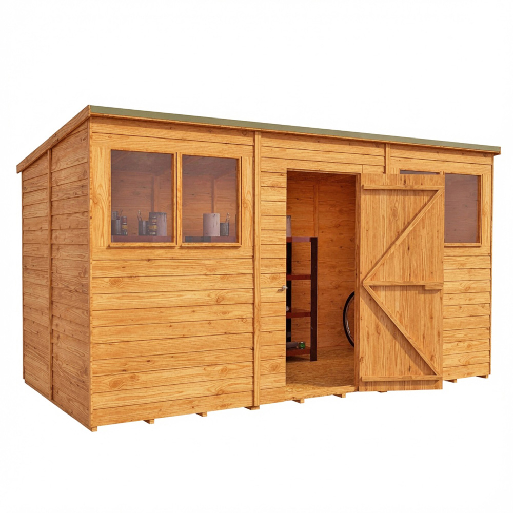 Shire 12 x 6ft Overlap Pent Garden Shed Image 2