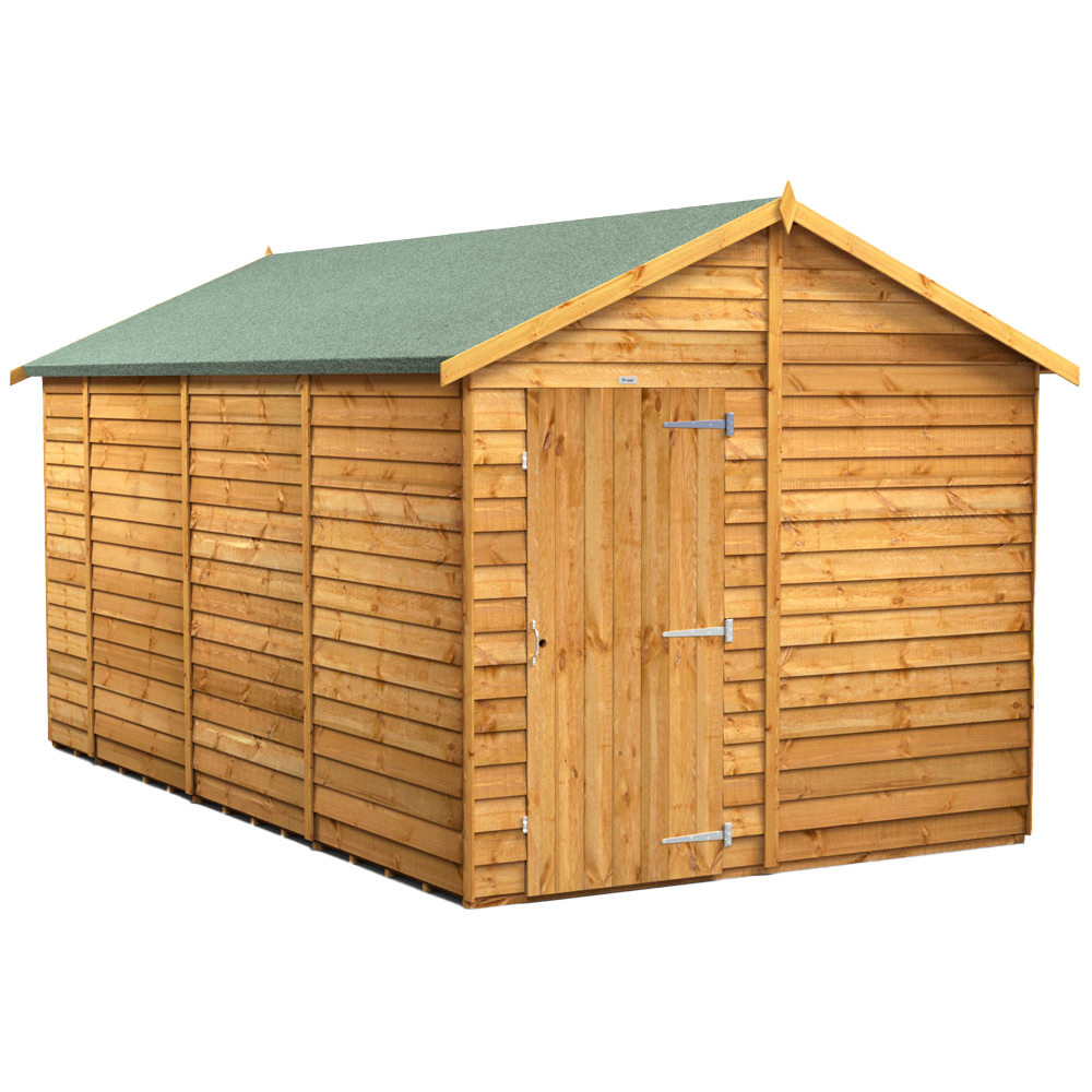 Power 14 x 8ft Overlap Apex Windowless Garden Shed Image 1